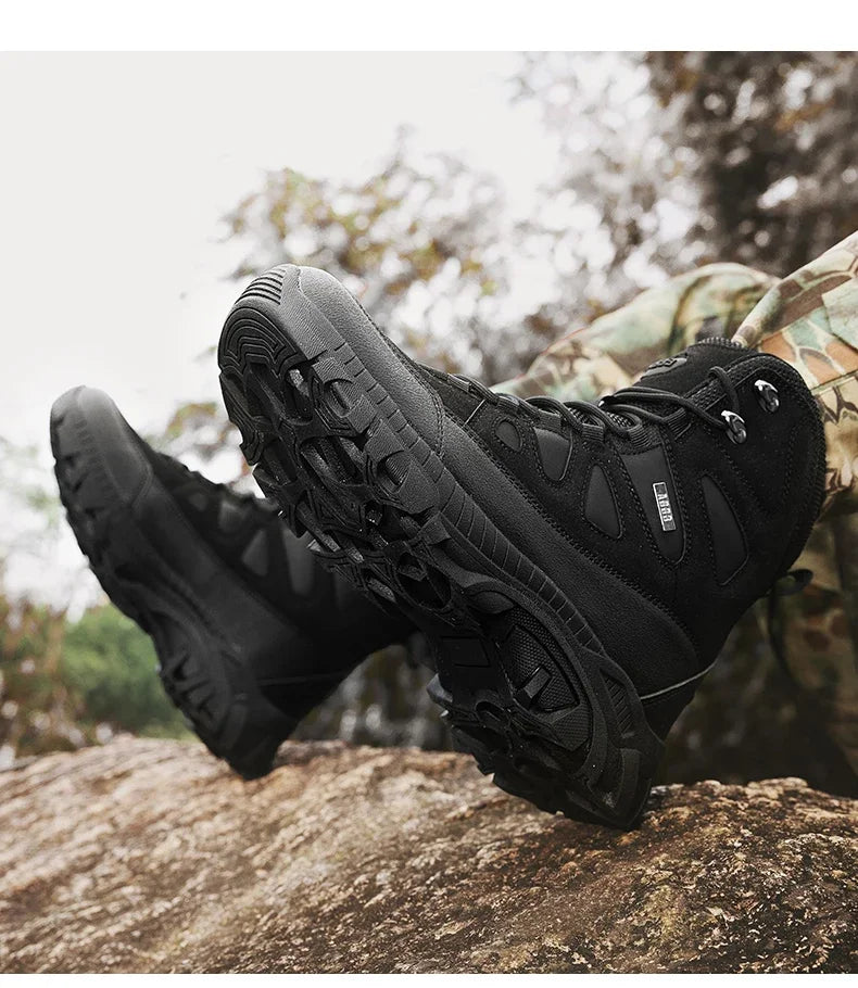 Men Tactical Boots Lace Up Military Army Boot Unisex Work Hiking Shoe Desert Waterproof Brand Climbing Shoe Male Ankle Size Plus