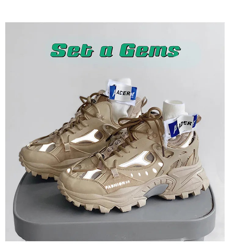 Men's Vulcanized Shoes Luxury Sneakers Harajuku Chunky Sneakers Autumn Running Footwear Male High Fashion Zapatos Hombre