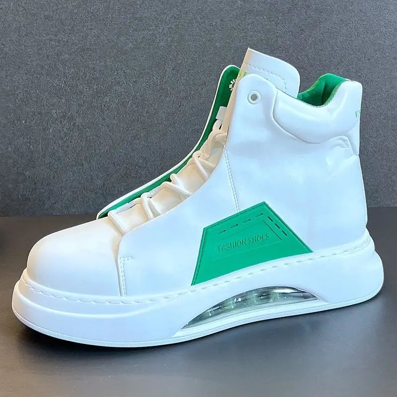 Luxury brand casual sneaker for men White high top air cushion sneakers Man Comfortable Soft Lace up botas masculino 2024