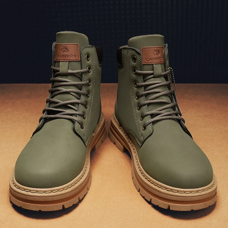 2026 Winter Ankle Boots Men's Boots Outdoor Yellow Boots Classic Design High Top Men Casual Shoes Botas Para Hombre