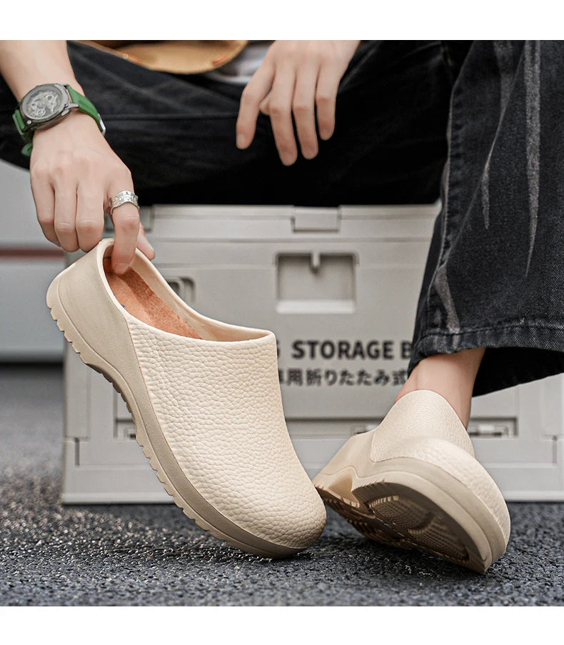Couple Chef Shoes Four Seasons Waterproof  Anti slip Men's and Women's casual Business Work Shoes Fashion comfort Half EVA Shoes