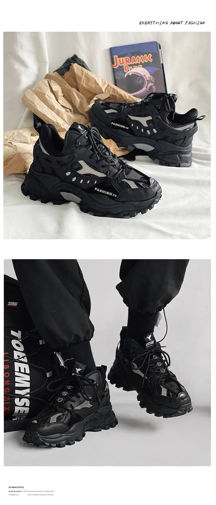 Men's Vulcanized Shoes Luxury Sneakers Harajuku Chunky Sneakers Autumn Running Footwear Male High Fashion Zapatos Hombre