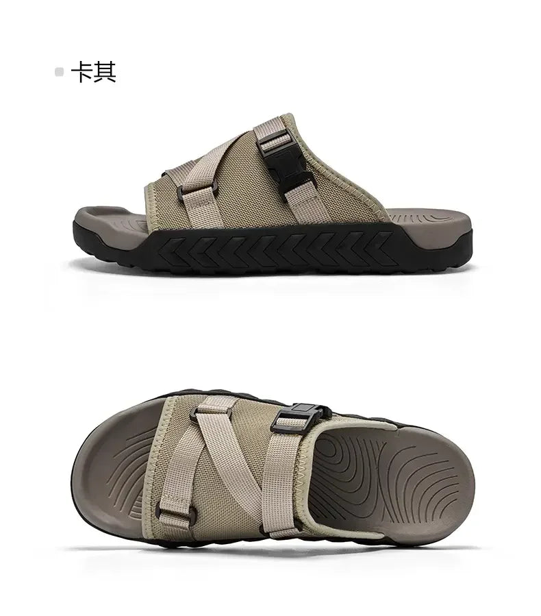 Men's Thick Soled Round Toe Fashionable Slippers Women's Comfortable Breathable Casual, Wear-resistant Sandals Summer Slippers