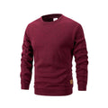 Men's Warm Crew Neck Sweatshirt Fleece Lined Thermal Pullover Autumn Winter Fashion Casual Sweater Loose Knit Long Sleeve Hoodie