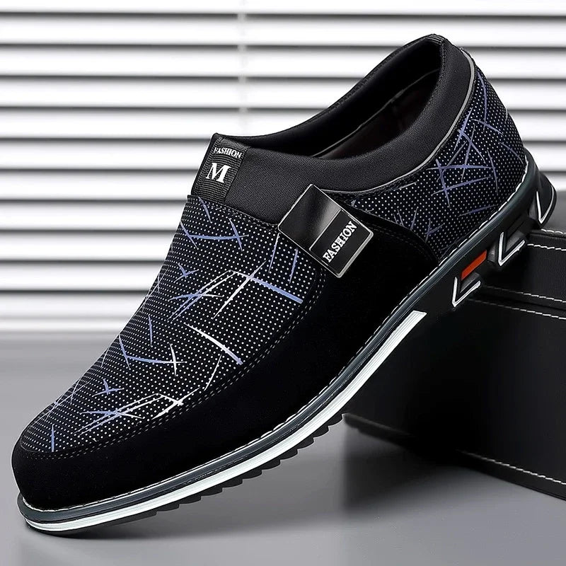 Business Men Leather Shoes for Men 2025 New Comfort Trend Flat Work Shoes Casual Moccasin Sneakers Slip on Big Size Male Loafers