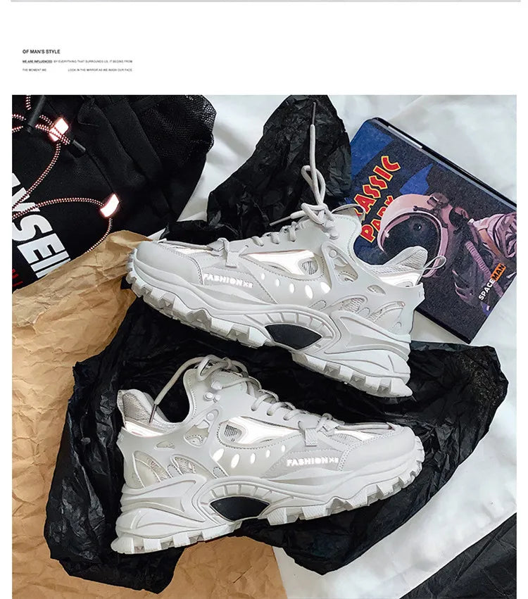 Men's Vulcanized Shoes Luxury Sneakers Harajuku Chunky Sneakers Autumn Running Footwear Male High Fashion Zapatos Hombre