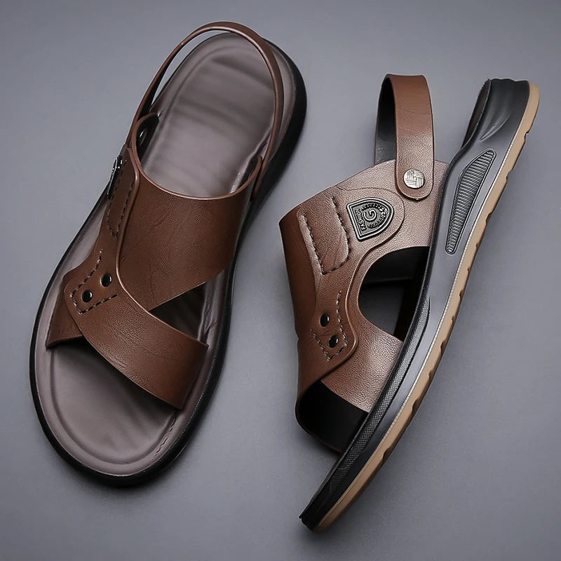 British Style Men's Outdoor Beach Shoes Summer Trend Thick Soled Wear-resistant Men's Oxford Shoes Breathable Casual Sandals