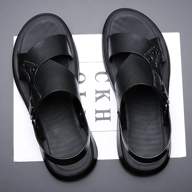 British Style Men's Outdoor Beach Shoes Summer Trend Thick Soled Wear-resistant Men's Oxford Shoes Breathable Casual Sandals