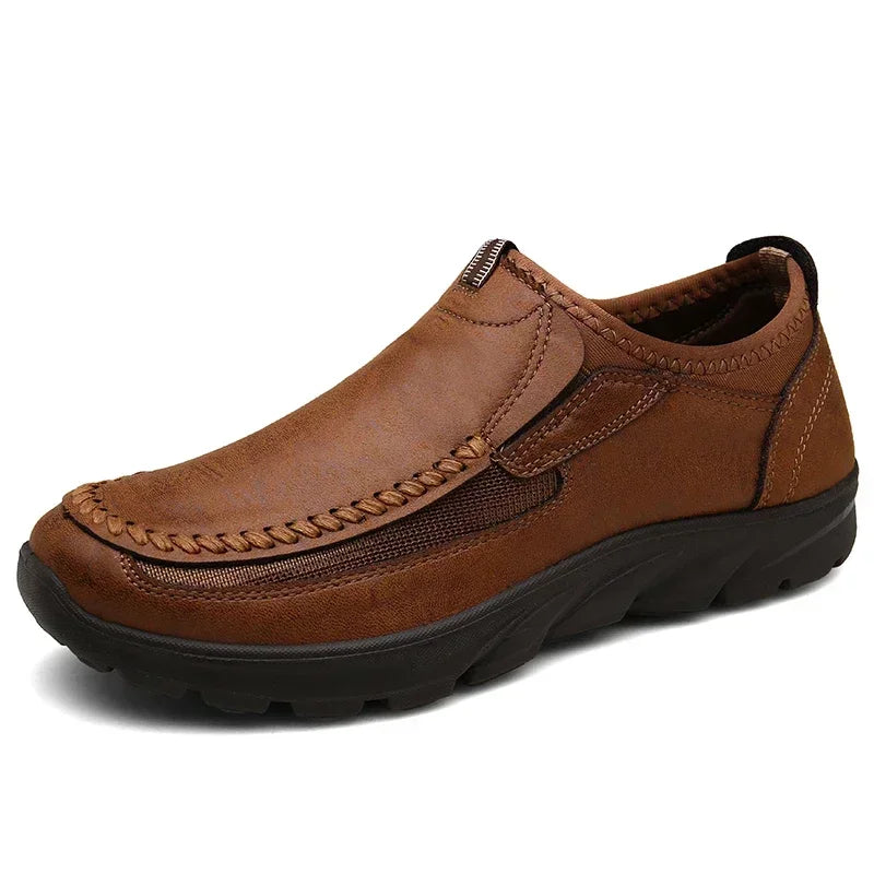 Leather Men Casual Shoes Comfortable Man Walking Runnning Sneakers Breathable Man Loafers Slip on Driving Shoes Zapatos Size 48