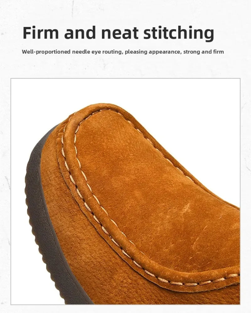 High Quality Men Casual Shoes Suede Leather Work Shoes Platform British Business Party Dress Shoes Male Lace-up Flats Sneakers