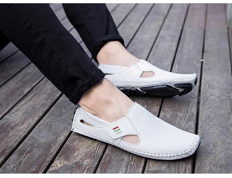 Men's Moccasins Summer Walking Breathable Casual Shoes Flat Shoes