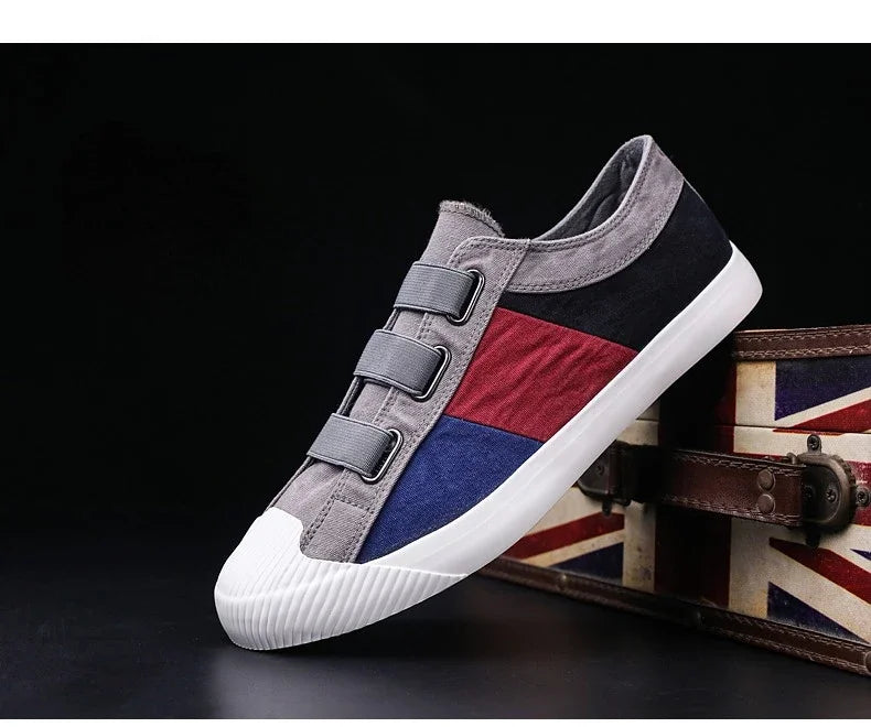 Fashion Men's Canvas Sneakers Casual Shoes Breathable Flat Buckle Loafers Shoes Summer Autumn Mens Designer Men Board Shoes