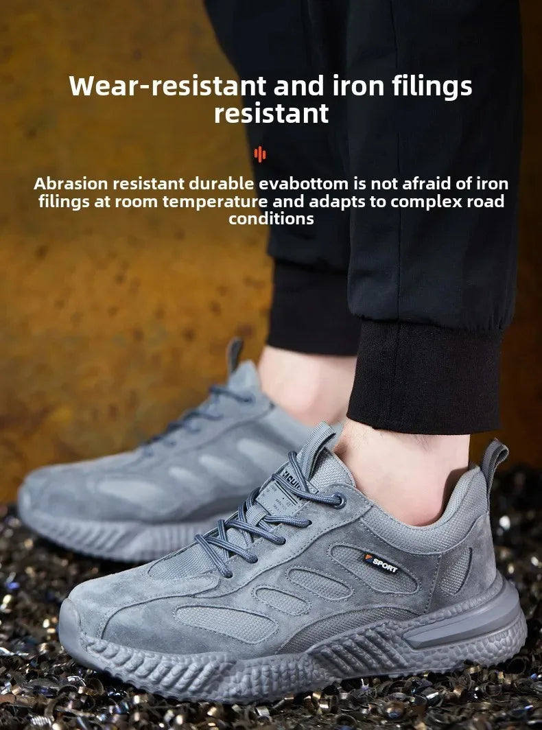 plastic toe cap safety shoes lightweight comfortable construction shoes for men protective work sneakers anti-slip work shoes