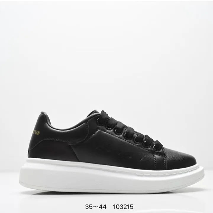 Fashionable Thick Bottomed Casual Shoes Leather Heightening Couple Sneakers Comfortable Breathable Low Top Sports Shoes