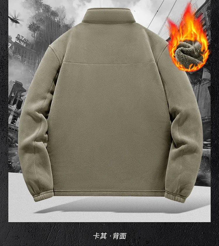 Men's Outdoor Fleece Jacket Autumn Winter Thickened Polar Fleece with Added Insulation New Season Warm Casual Coat