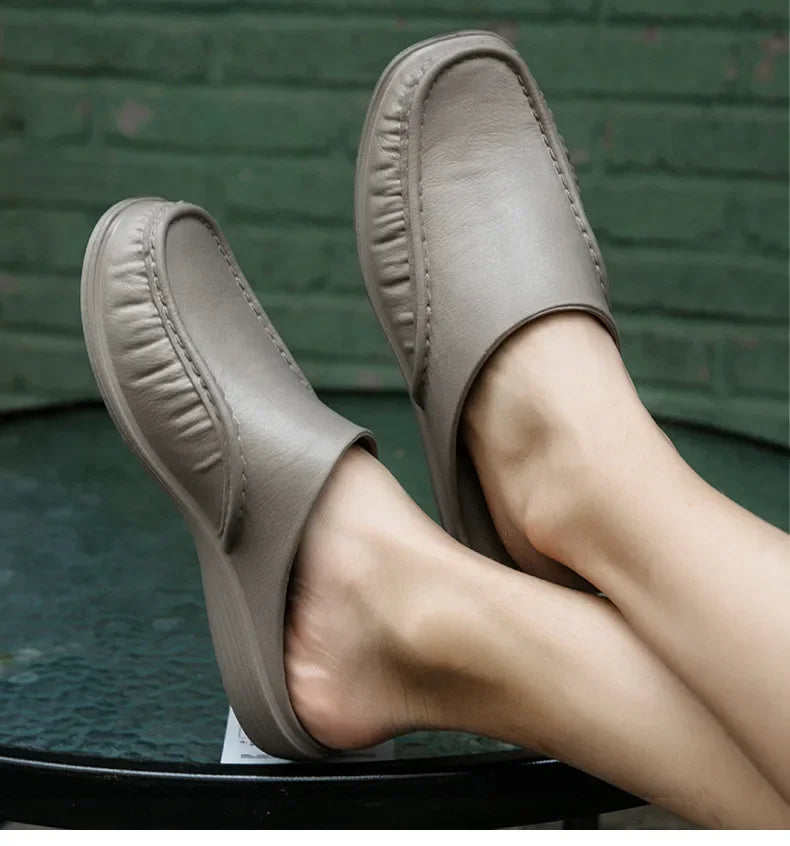 2025 Men Shoes EVA Slip on Flats Shoes Men's Slippers Men Walking Half Slipper Comfortable Soft Household Sandals