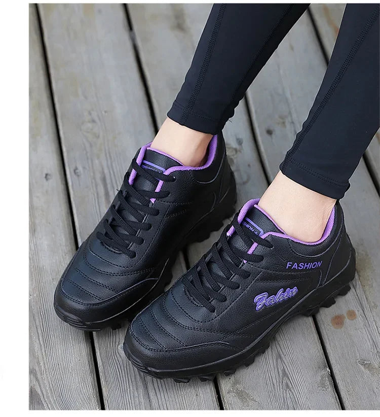 New 2025 Autumn Winter Sneakers Women Comfort Soft Sole Non Slip Casual Shoes for Women PU Waterproof Sport Shoes Zapatillas
