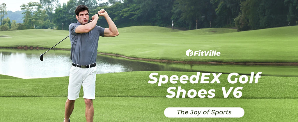 Fittington Professional Golf Shoes Wide Man Casual Sneakers Cushioning Outdoor Water Resistant Sport Shoes for Men with Spike