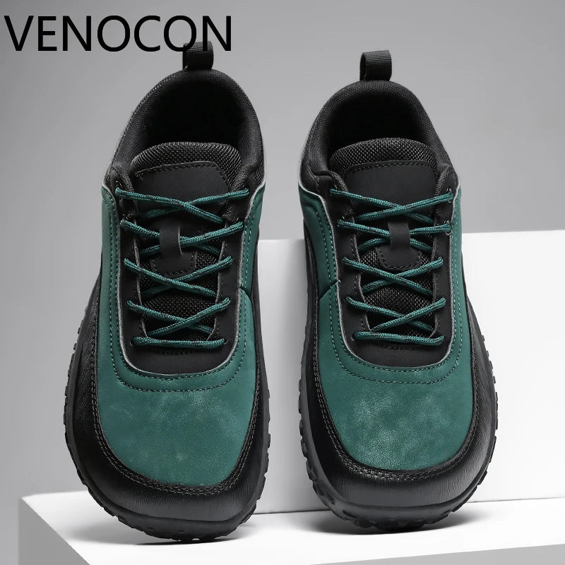 VENOCON Barefoot Minimalist Men's Stylish Style Casual Shoes Sneakers With Wide Nose Toe Box Walking Hiking Trail Footwear Man