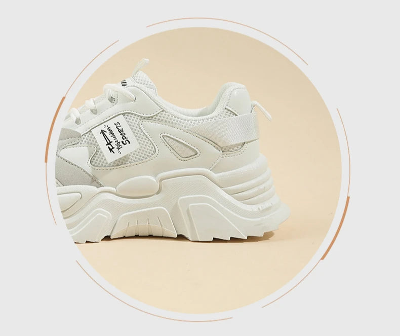 Chunky Platform Sneakers for Women Autumn New Fashion Thick Sole Vulcanized Shoes Woman Casual Non Slip Breathable Sports Shoes