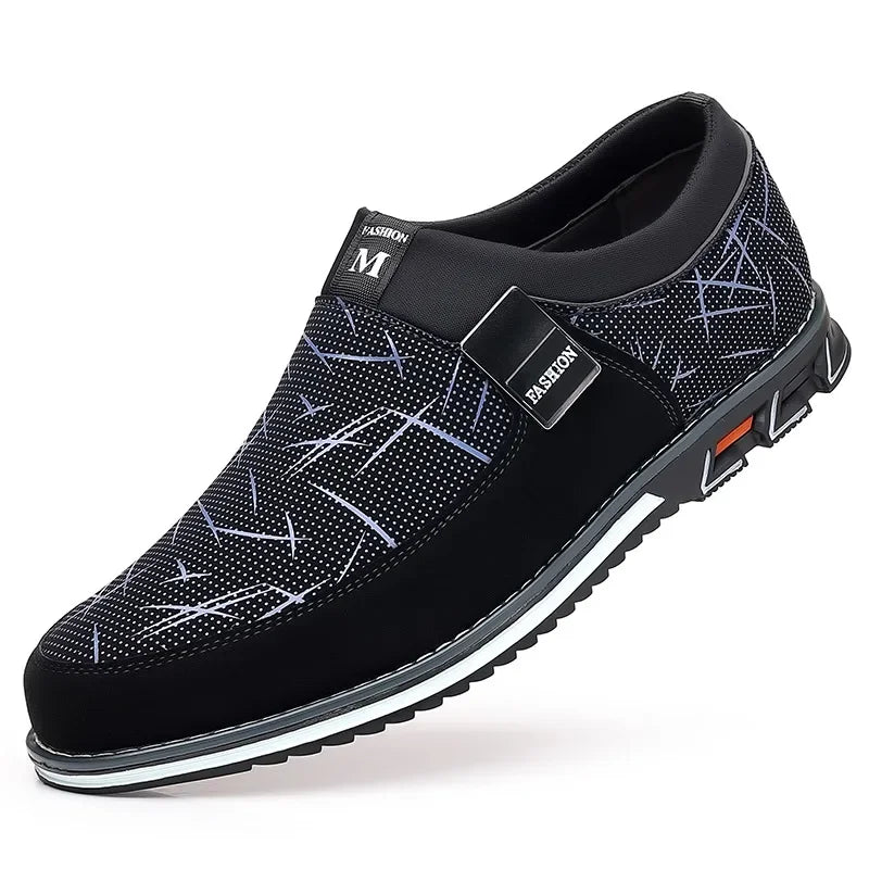 Business Men Leather Shoes for Men 2025 New Comfort Trend Flat Work Shoes Casual Moccasin Sneakers Slip on Big Size Male Loafers