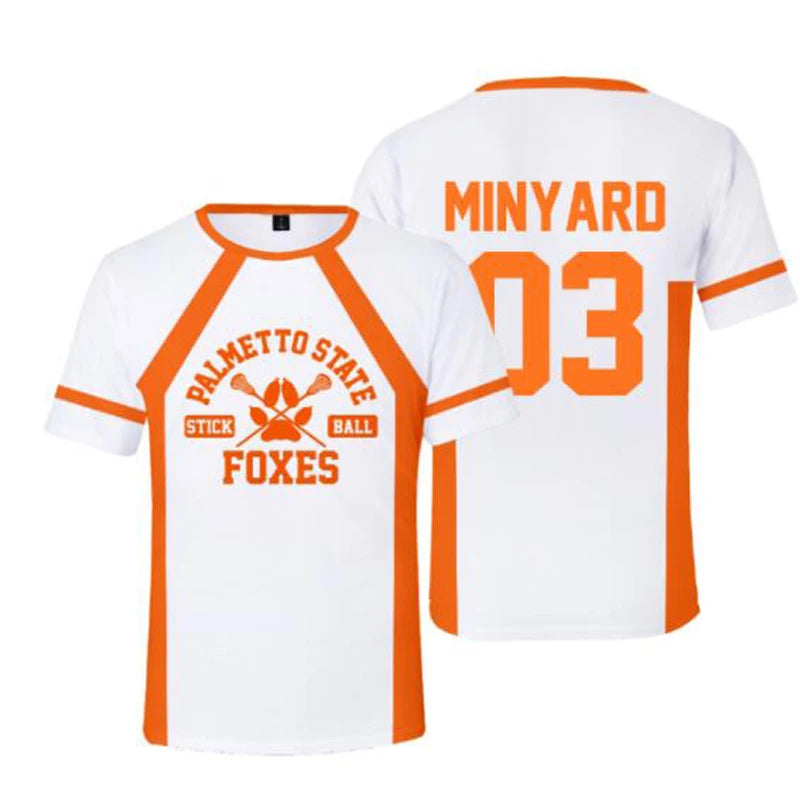 New The Foxhole Court Palmetto State Foxes Lacrosse Jersey Cosplay WILDS MINYARD 3D T-shirt Men/Women Graphic Tees Streetwear