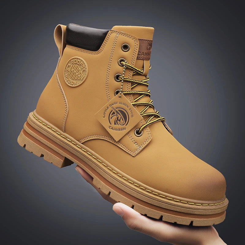 2026 Winter Ankle Boots Men's Boots Outdoor Yellow Boots Classic Design High Top Men Casual Shoes Botas Para Hombre