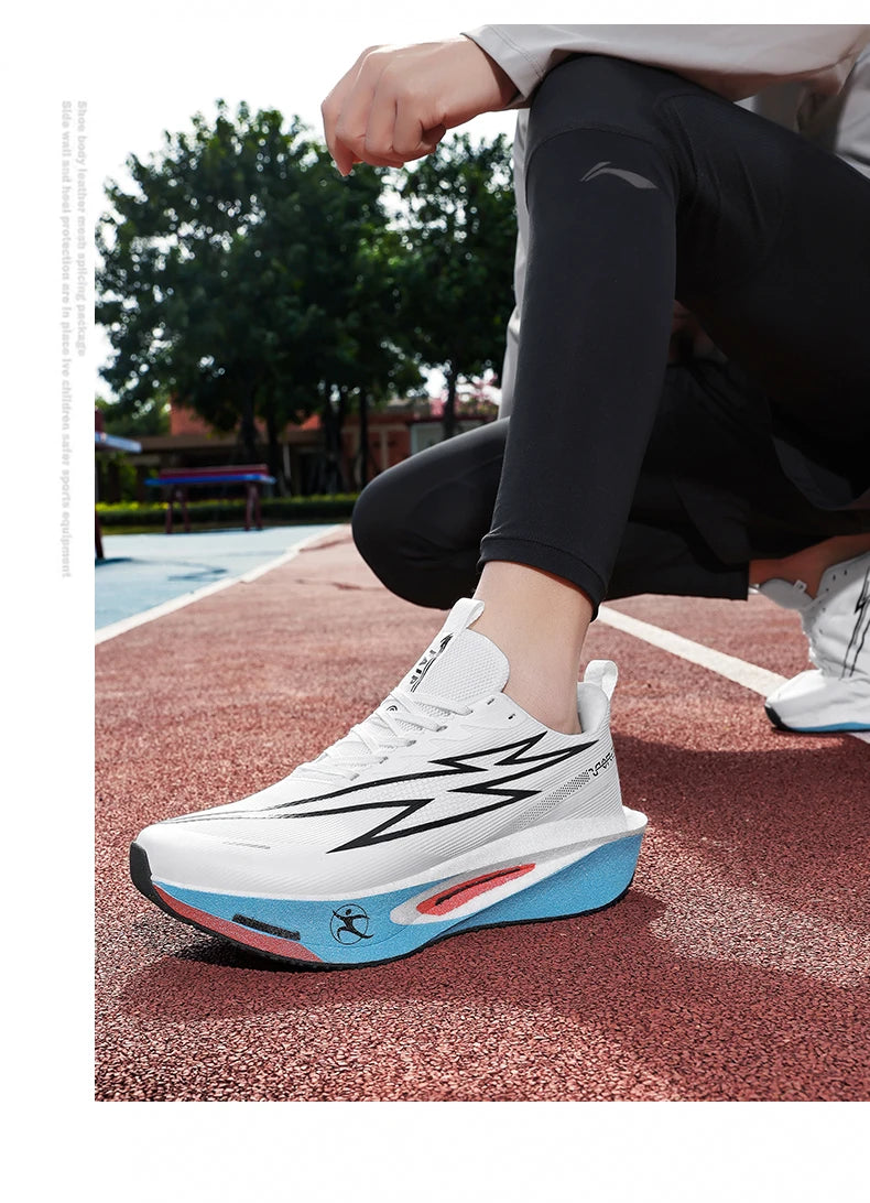Running Shoes Marathon Carbon Board Air Cushion Men Sports Breathable Lightweight Women's Comfortable Athletic Nonskid Sneakers