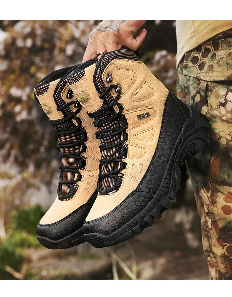 Men Tactical Boots Lace Up Military Army Boot Unisex Work Hiking Shoe Desert Waterproof Brand Climbing Shoe Male Ankle Size Plus