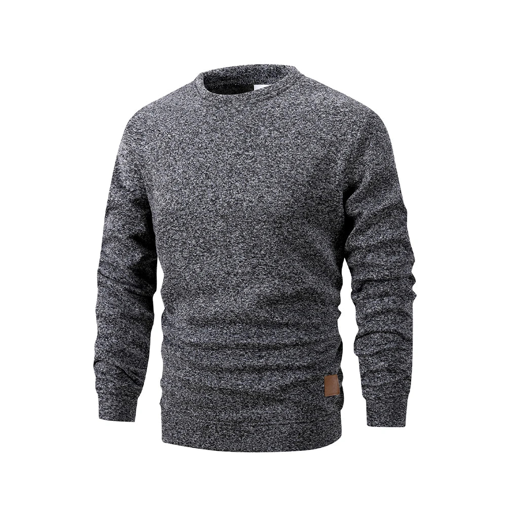 Men's Warm Crew Neck Sweatshirt Fleece Lined Thermal Pullover Autumn Winter Fashion Casual Sweater Loose Knit Long Sleeve Hoodie