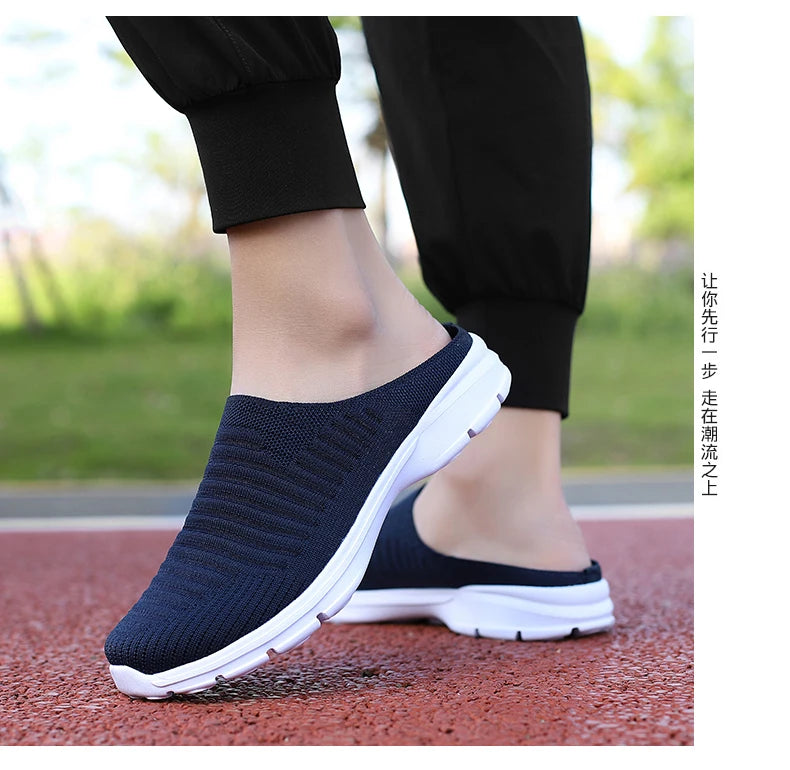 Men Slippers Summer Mesh Breathable Home Indoor Slippers Men Thick Bottom Slides Fashion Couple Walking Shoes Chanclas Hombre