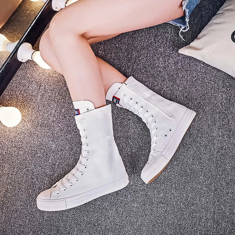 2021 New Short Tube Boots Women Side Zipper Canvas Shoes Casual Shoes Women's Shoes Rubber Shoes Dance Shoes Net Red Shoes Women