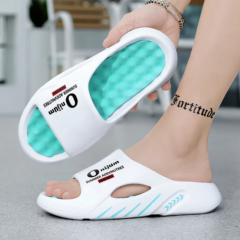 Men Slippers 2024 Summer New Platform Slides Sandals EVA Soft-sole Men Shoes Indoor Outdoor Walking Beach Shoes Flip Flops