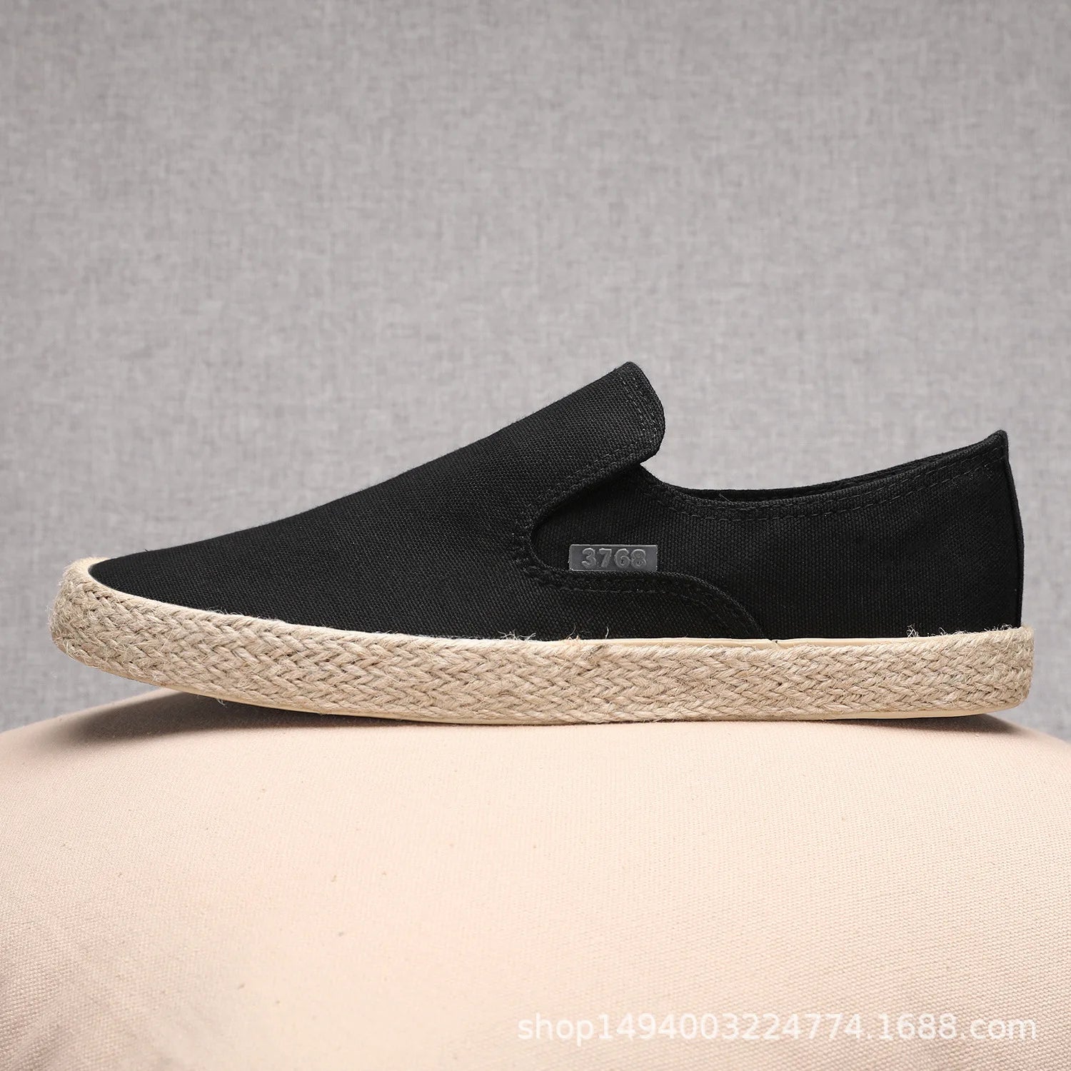 Soft Espadrilles Men Hemp Loafers Slip on Shoes Fashion Mens Shoes Casual Male Breathable Canvas Spring Rubber Sneakers Men