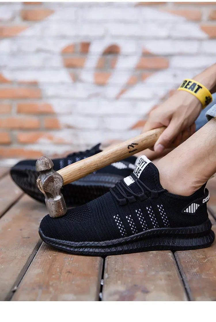 Work Safety Shoes Men's Safety Boots Anti-smash Work Shoes with Steel Toe Shoes Men Work Boots Anti-stab Safety Sneakers Male