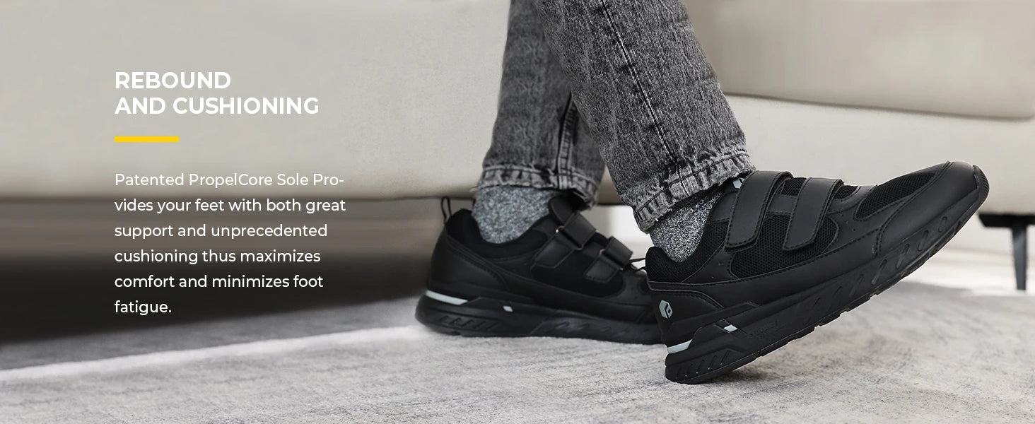 FitVille Diabetic Shoes for Men Extra Wide Width Adjustable Closure Walking Shoes Slip-on Sneakers for Foot Pain Relief Swollen