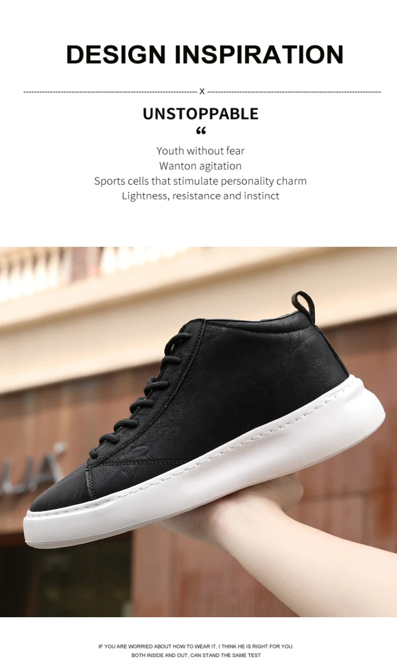 Shoes for Men Fashion Casual Sports Shoes Male Sneakers Trend Genuine Leather 2023 New Flat Running Shoes Large Size 39-46 White