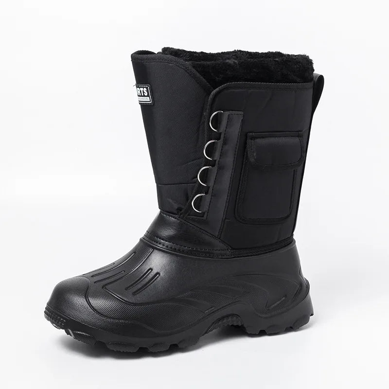 Winter Men's Waterproof Sneakers 2025 Outdoor Snow Boots for Men Thickened Warm Fishing Non-slip Hiking Boots Male Plus Size 46