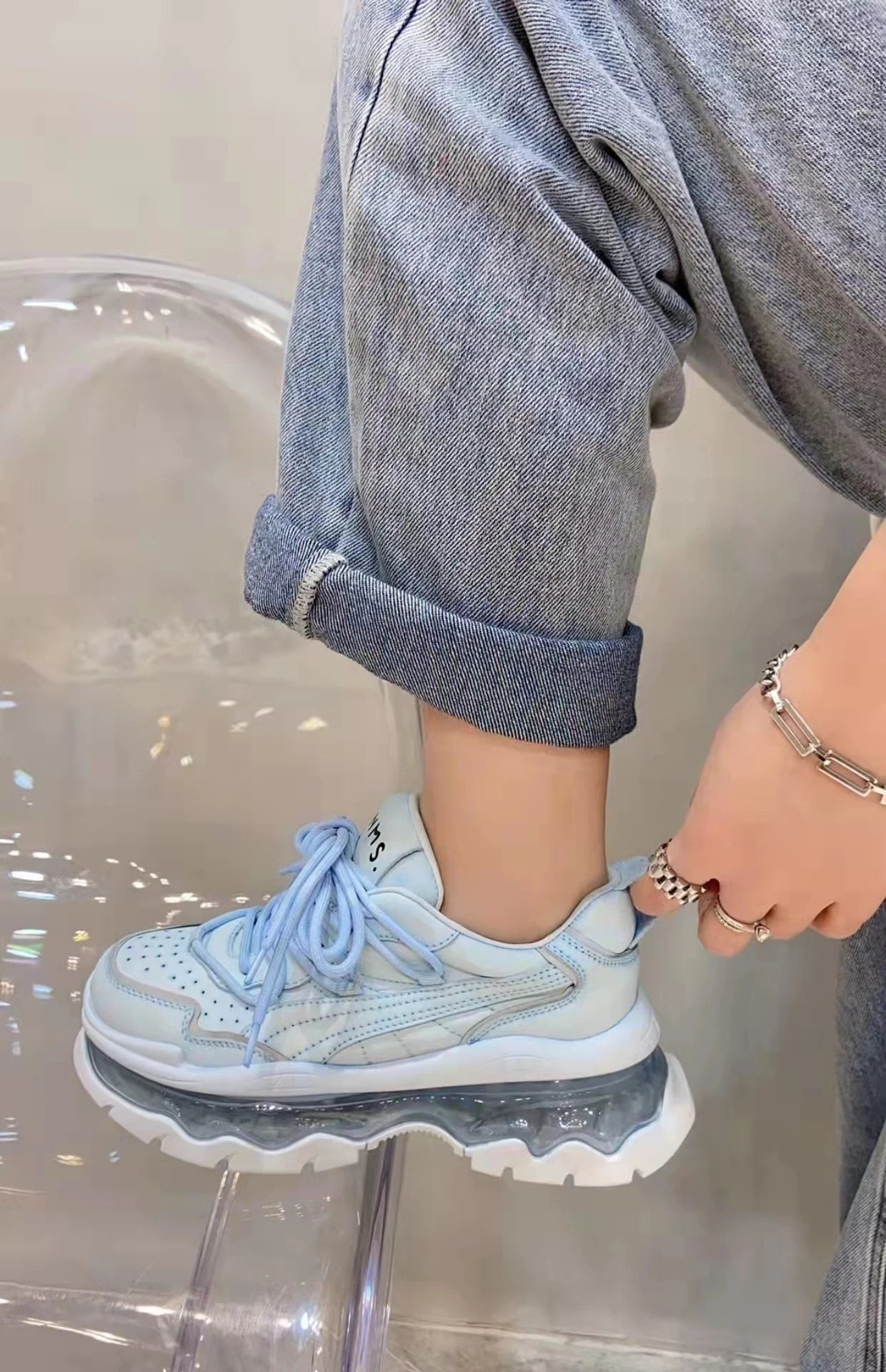 Shoes Women Sneakers Fashion Sole Design Light Color Summer Chunky Luxury Casual Sports Lace-up Basic Walking Shoes