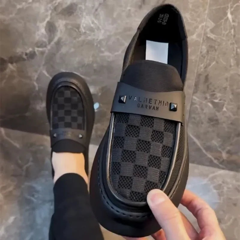 2025 Autumn New British Style Mens Casual Shoes Fashion Trend Board Shoes Male Flat Shoes Platform Business Casual Loafers Mens