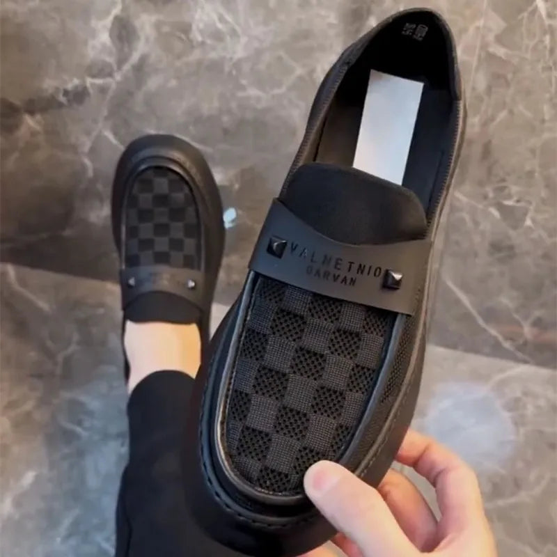 2025 Autumn New British Style Mens Casual Shoes Fashion Trend Board Shoes Male Flat Shoes Platform Business Casual Loafers Mens
