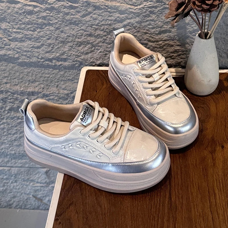 AIYUQI 2026 New Women's sneakers Shoes Flat Casual Women Skateboard Shoes Lace-Up Leopard Print female Dexterity Shoes