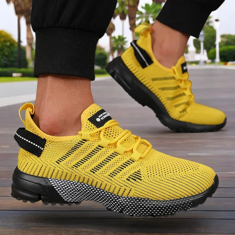 Men Running Shoes New 2025 Breathable Mesh Outdoor Casual Sneakers  Lightweight Comfortable Women Shock-absorption Black Tennis