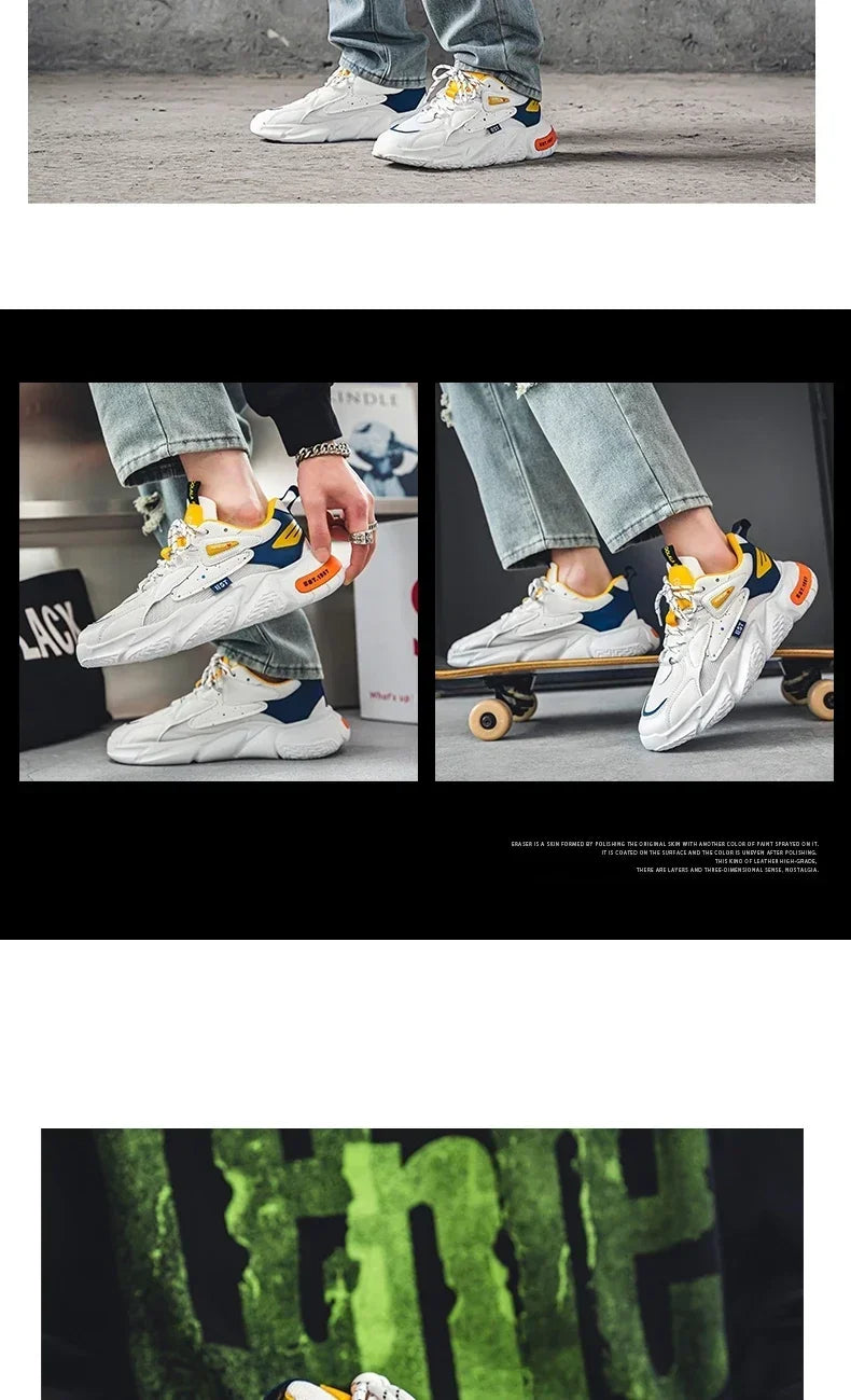 2025 Fashion and Comfortable Mesh Breathable Outsole Shoes Summer Hot Sale Mens Casual Shoes Thick Bottom Breathable Sneaker