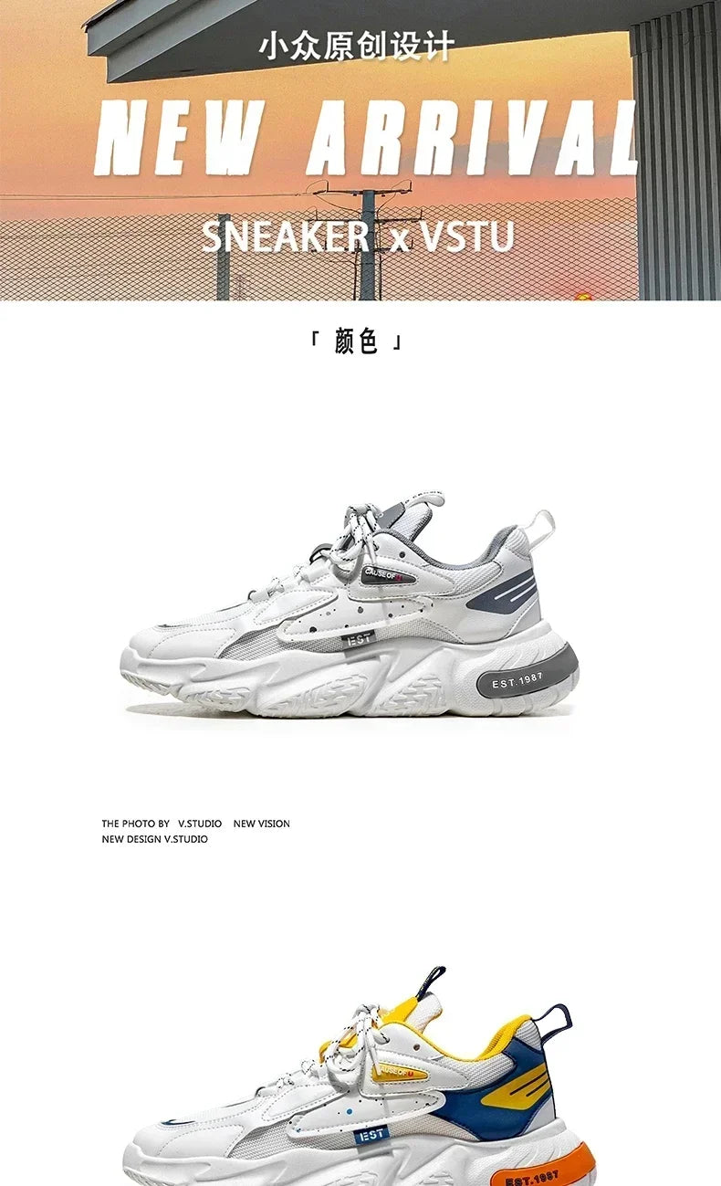 2025 Fashion and Comfortable Mesh Breathable Outsole Shoes Summer Hot Sale Mens Casual Shoes Thick Bottom Breathable Sneaker