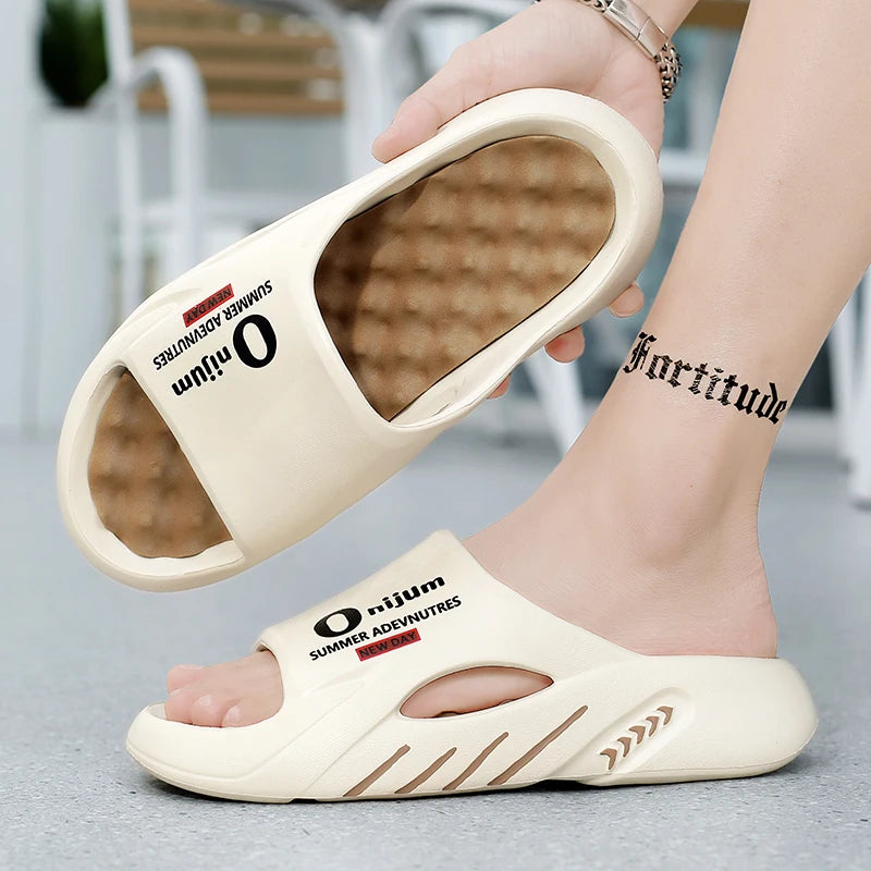 Men Slippers 2024 Summer New Platform Slides Sandals EVA Soft-sole Men Shoes Indoor Outdoor Walking Beach Shoes Flip Flops