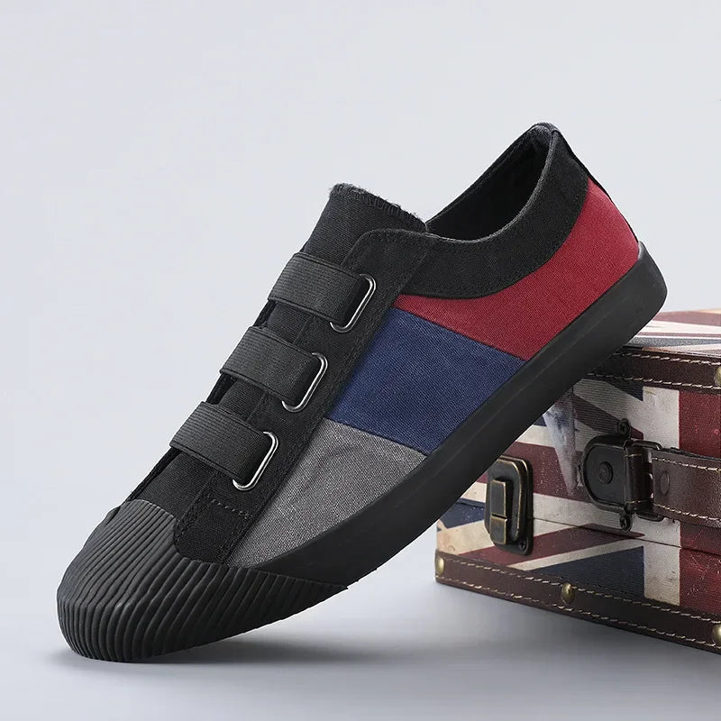 Fashion Men's Canvas Sneakers Casual Shoes Breathable Flat Buckle Loafers Shoes Summer Autumn Mens Designer Men Board Shoes