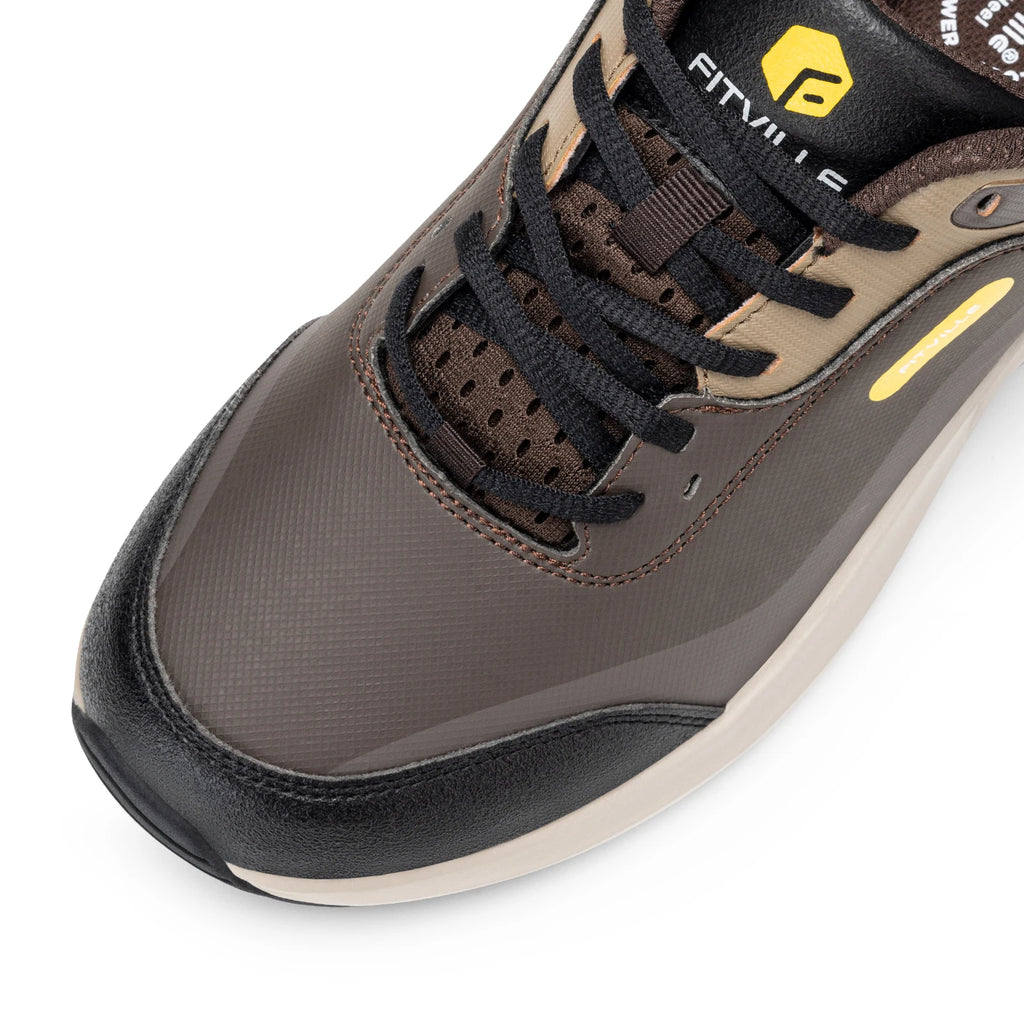 Fittington Hiking Shoes Extra Wide For Man Outdoor Walking Shoes Low-top Waterproof Work Shoes Toe with Arch Support for Heel