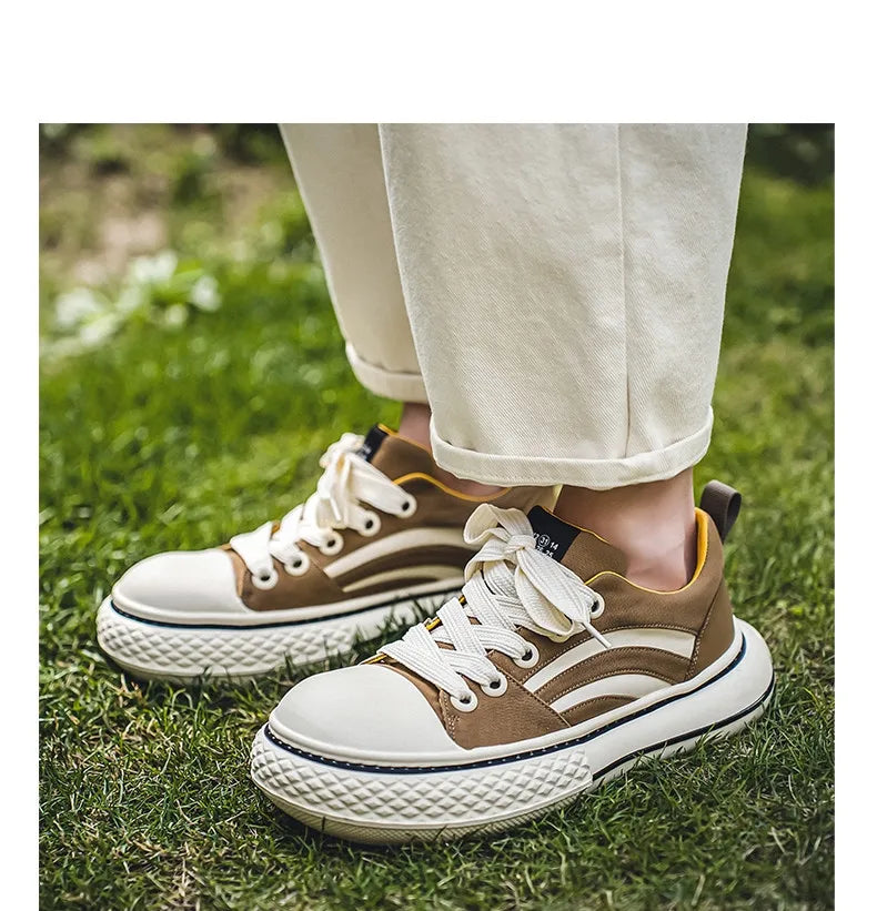 Brand Low Top Men's Canvas Sneakers Black Harajuku Big Head Platform Canvas Shoes Men Breathable Sport Casual Board Shoes Men