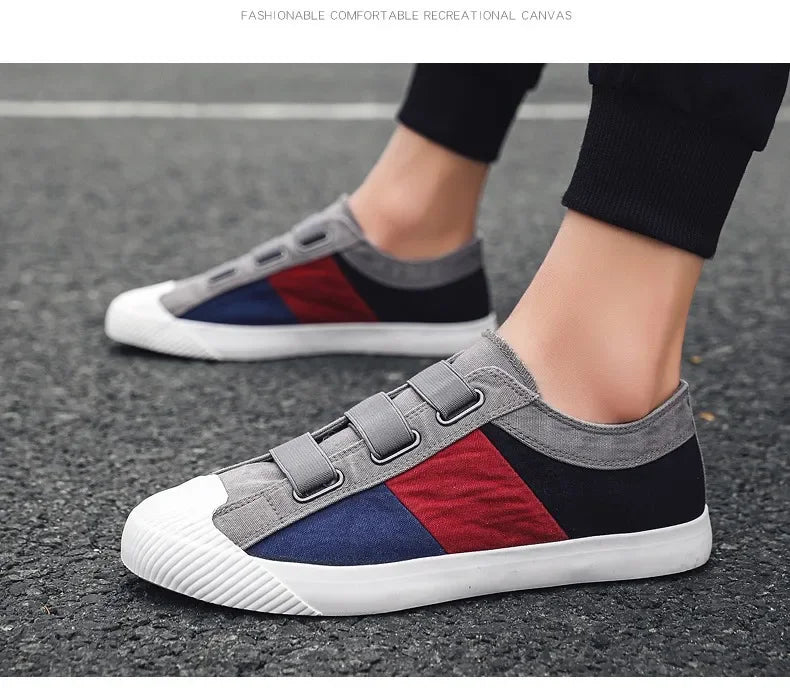 Fashion Men's Canvas Sneakers Casual Shoes Breathable Flat Buckle Loafers Shoes Summer Autumn Mens Designer Men Board Shoes